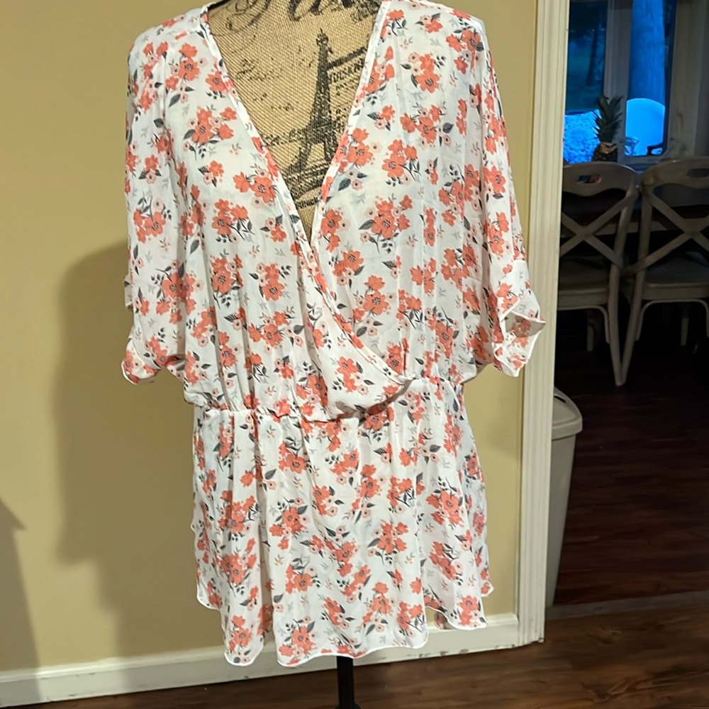 Flowery, Flowy blouse, you will need a undershirt (see thru)